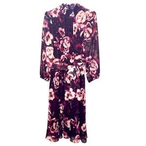 Petite Smocked Mock Neck Midi Dress